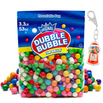 Gumballs For Gumball Machine Refills - 53 Ounce Dubble Bubble Chewing Gum Bulk Antique Style Gum Balls vintage Old Fashioned Can