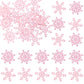 Gyufise Edible Snowflakes Cupcake Toppers - 60Pcs Wafer Paper Sprinkles for Christmas Winter - Pink