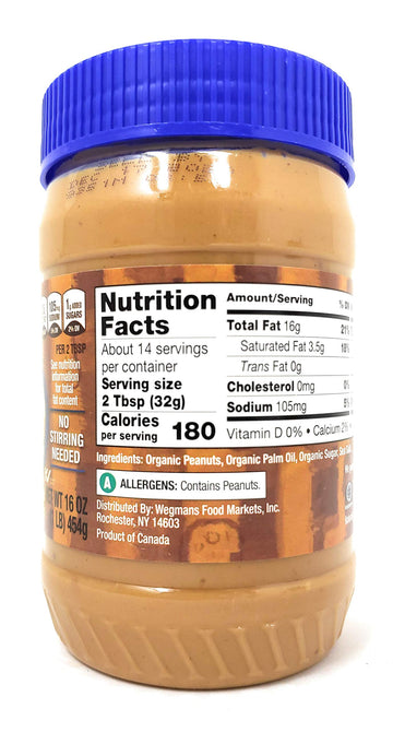 Wegmans Organic Crunchy Peanut Butter Spread (2 Pack, Total Of 32Fl.Oz)