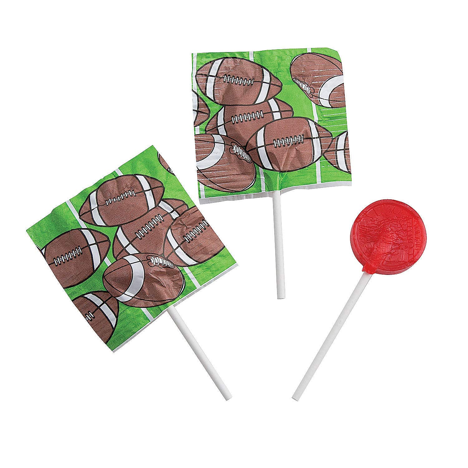 Football Theme Suckers (55 Individually Wrapped Lollipops) Fruit Flavors