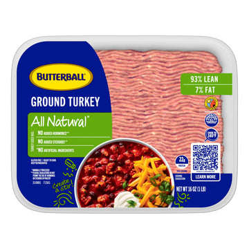 Butterball, Fresh All Natural 93%/7% Lean Ground Turkey, 1 lb