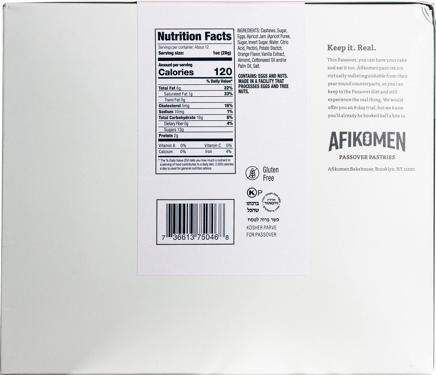 Afikomen Cakes Gluten Free Cashew Brittle, 12Oz | Homestyle | Kosher For Passover