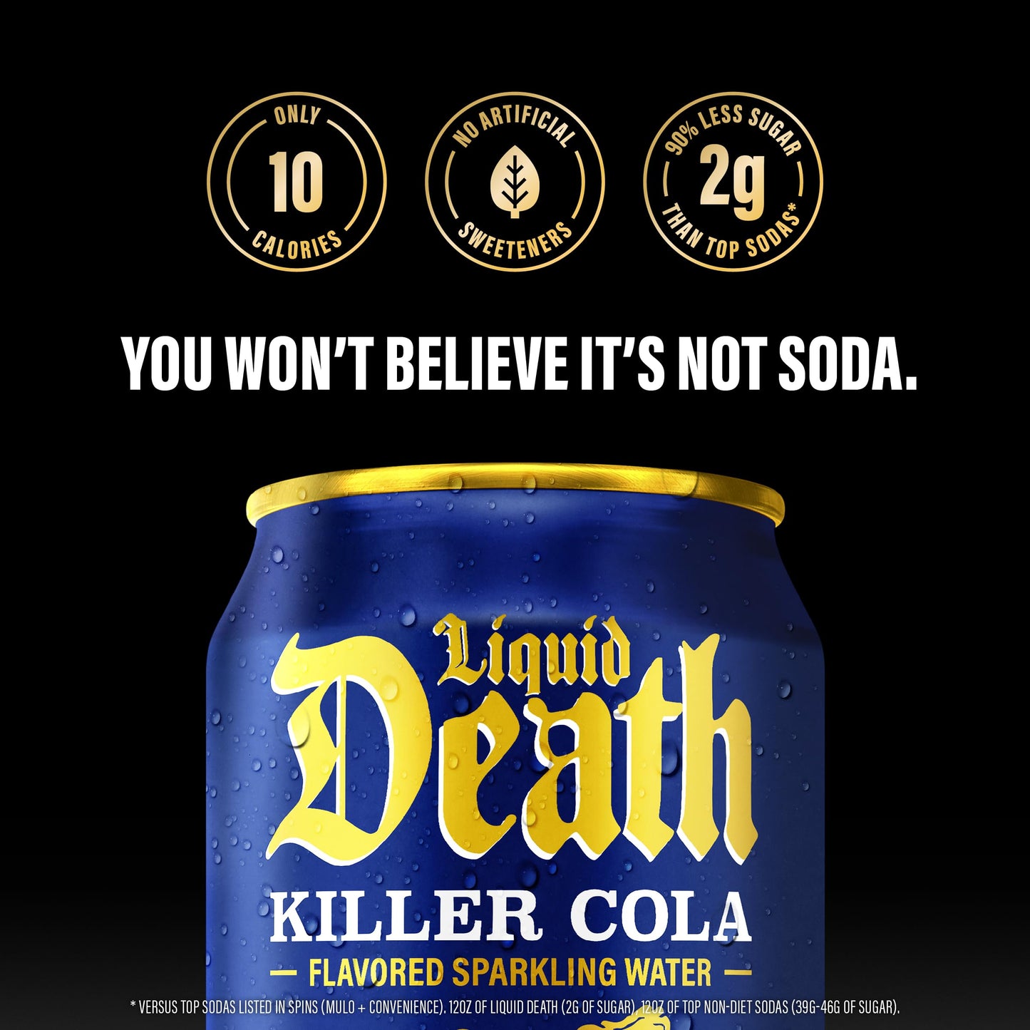 Liquid Death reduceer Cola Sparkling Water, 12-Pack of 12oz Cans, Low Sugar, No Artificial Sweeteners
