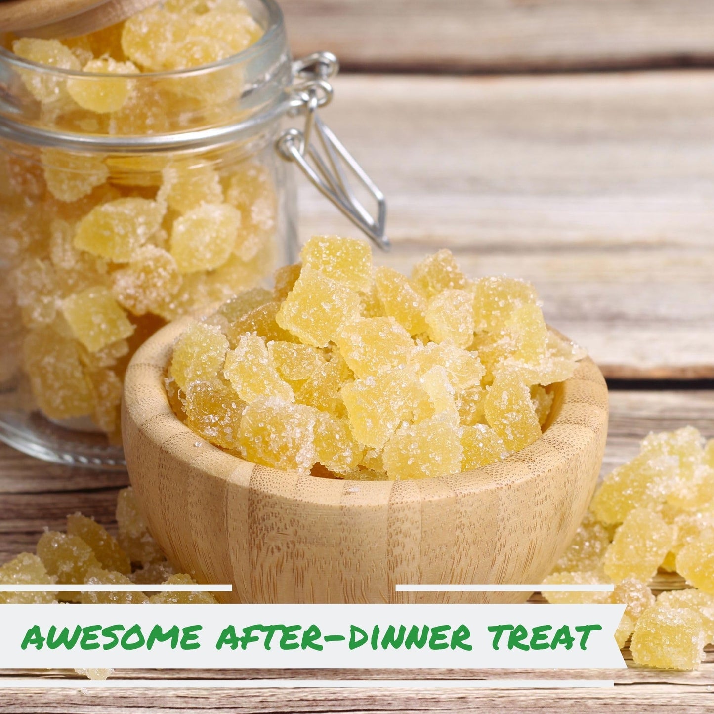 Crystallized Ginger Dices By It'S Delish, 12 Oz Bag | Candied Dried Ginger Fruit Chews Natural Candy, Ginger Root With Sugar Cry