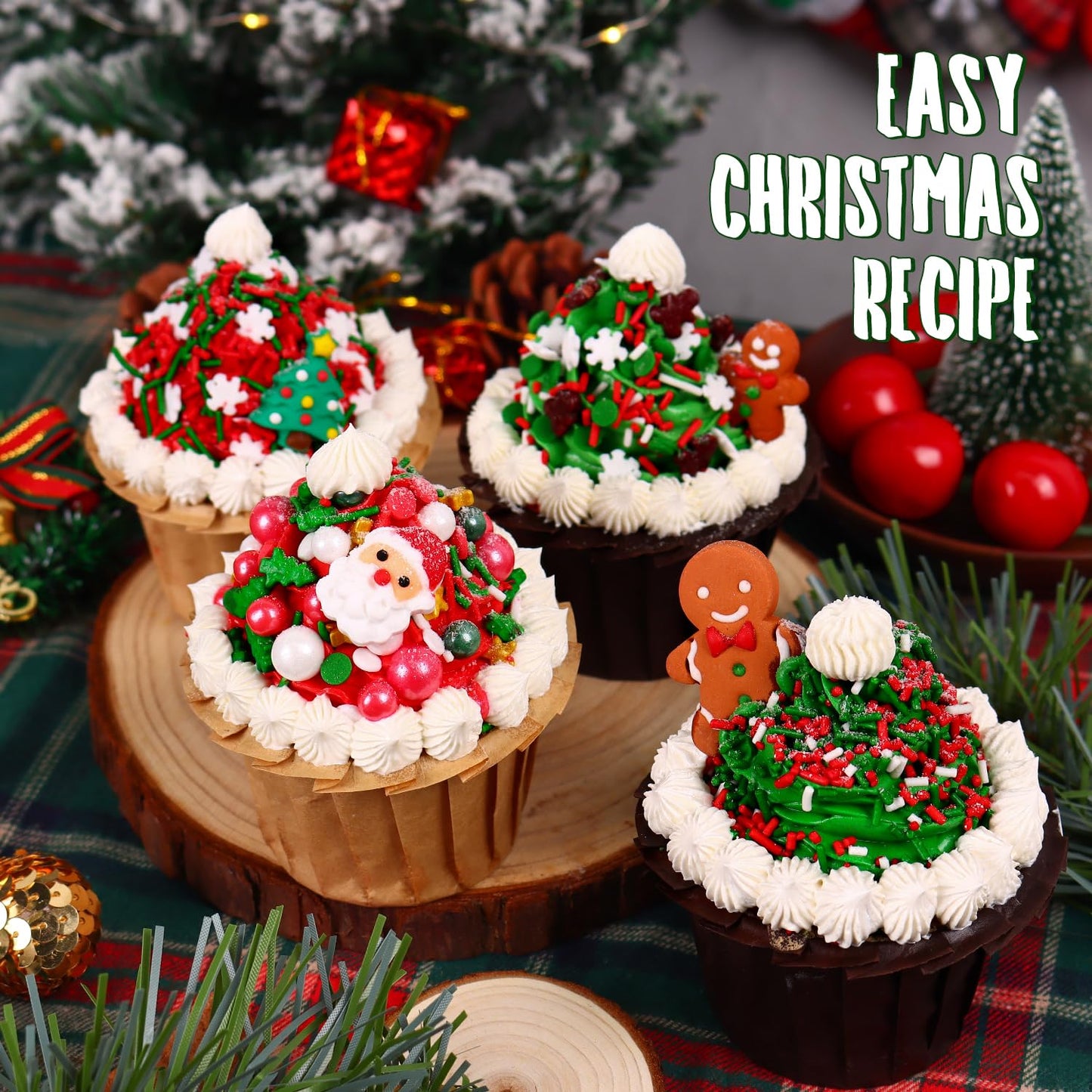 Christmas Sprinkles For Cake Decorating 7Ounce, Christmas Jimmies Sprinkles For Christmas Party, Sprinkles For Cupcake Toppers,