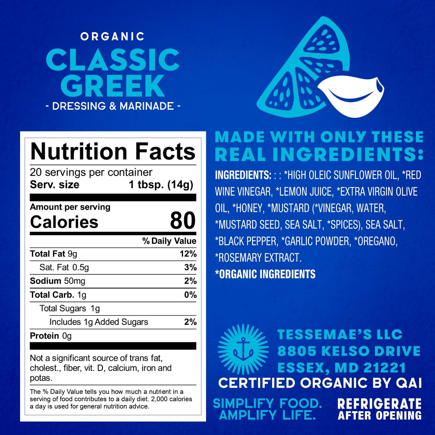 Tessemaes All Natural Salad Dressing - Classic Greek Flavors, 6-Pack