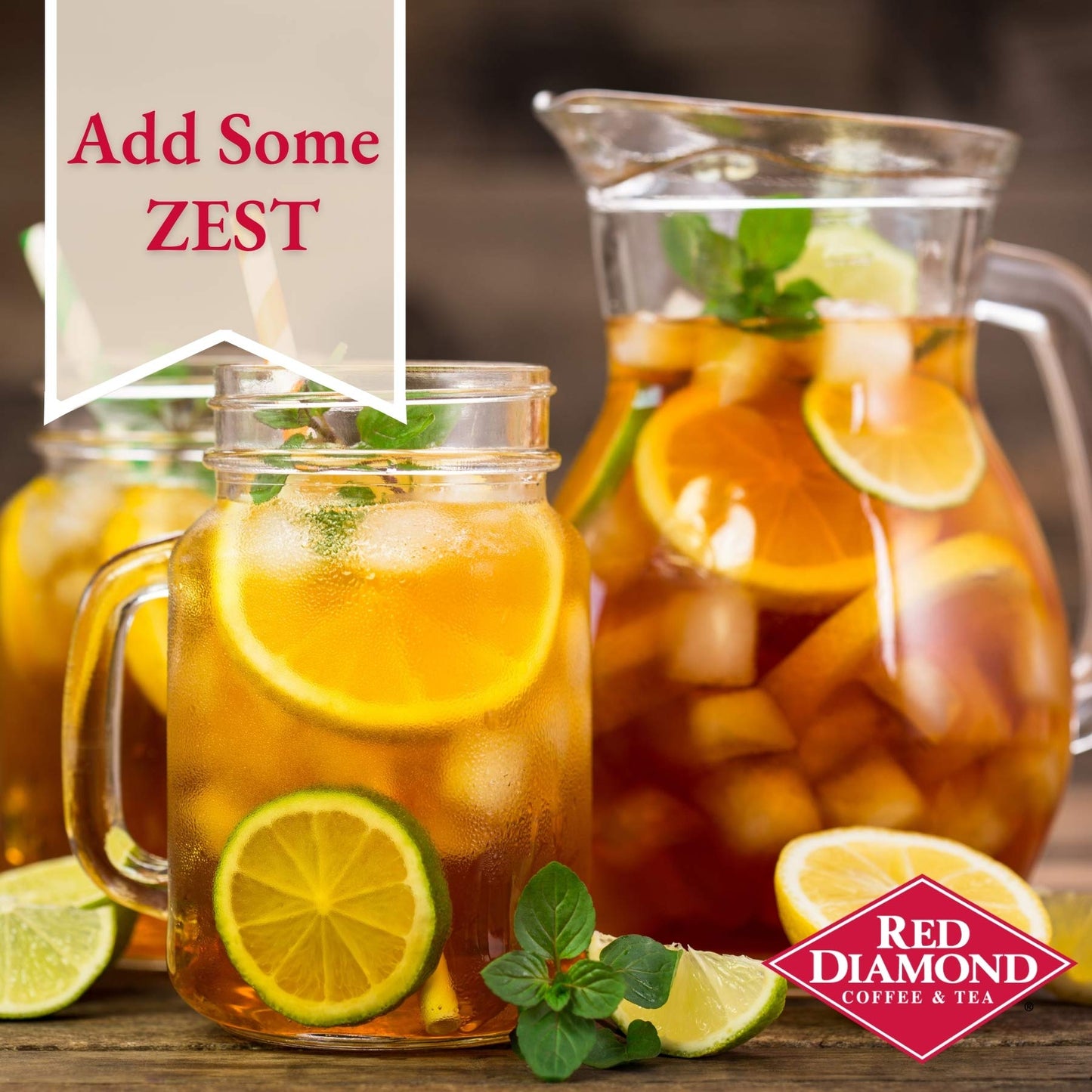 RED DIAMOND Iced Tea Bags - Family Size, Premium Blend, 24 Quart Bags (6 Pack) - Delicious Freshly Brewed Taste, 144 Count
