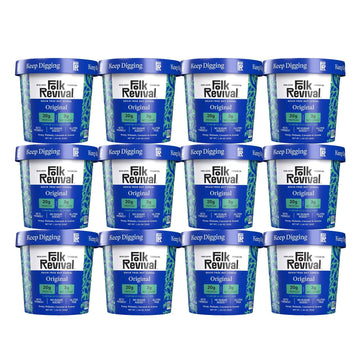 Folk Revival Original Keto Instant Oatmeal - 20g Protein, 3g Net Carbs, High Fiber, Non GMO, Gluten Free, Made with Acorns - 12 