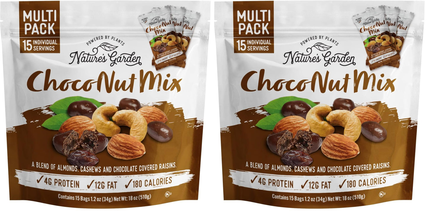 Natures Garden Choco Nut Mix, Chocolate Covered Raisins, Almonds, Cashews, Cholesterol Free, Sodium Free, No Artificial Ingredi