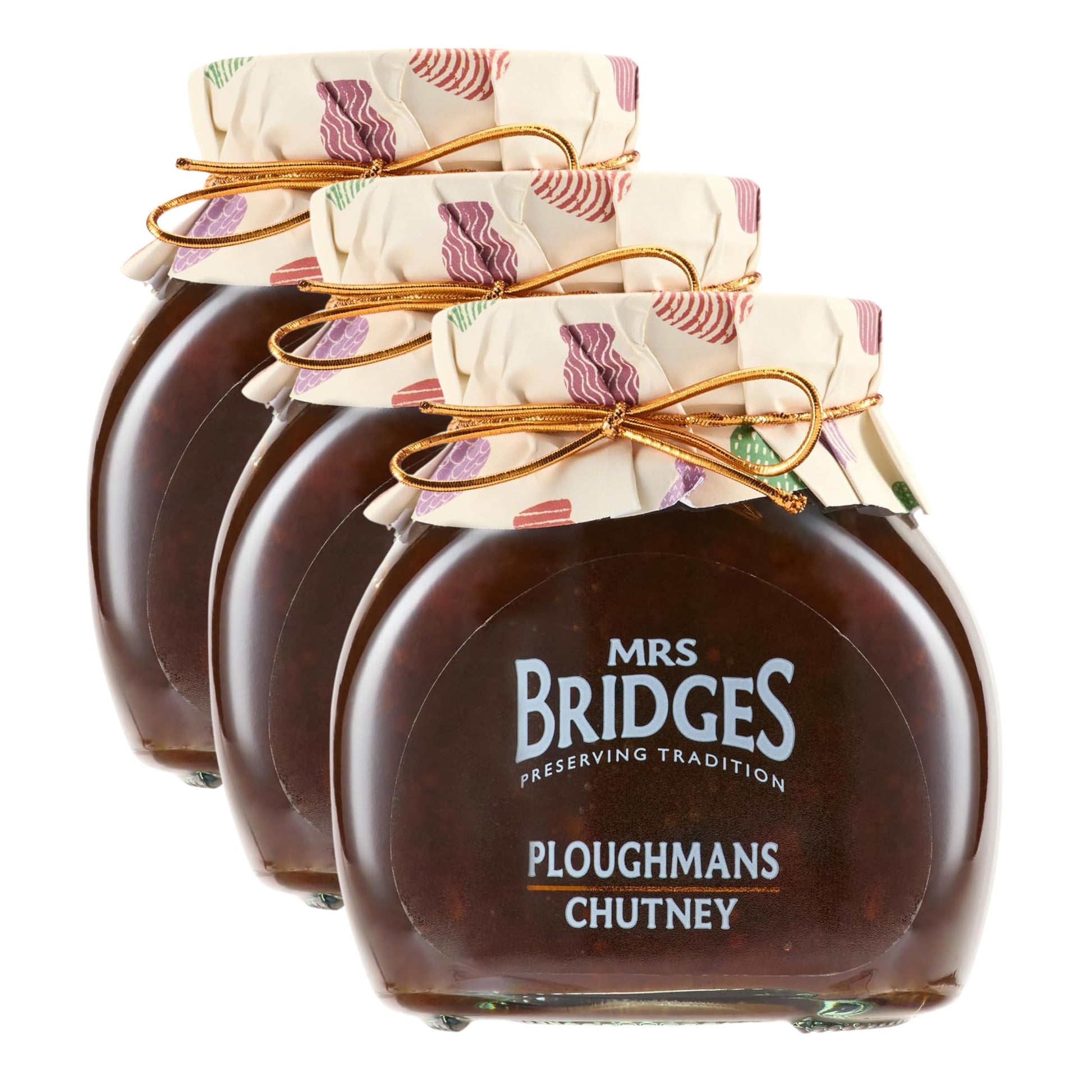 Mrs Bridges Ploughmans Chutney, Made in Scotland, 10.5oz Jar (Pack of 3)