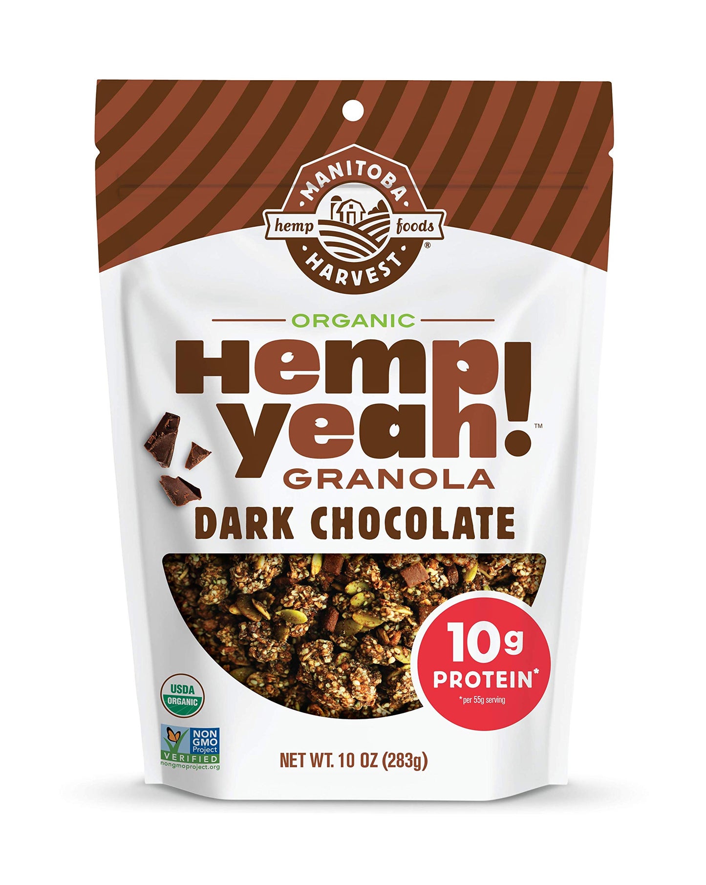 Manitoba Harvest Hemp Yeah Granola Dark Chocolate 10Oz With 10 G Of Protein 3.6 G Omegas 3 G Of Fiber And Less Than 10 G Sugar P