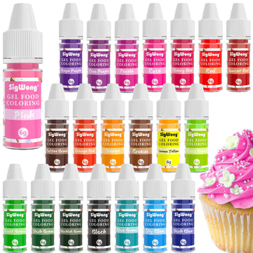 Gel Food Coloring Set - 21 Colors Tasteless Based Color Dye, Vibrant Edible Icing for Cake Cookie Decorating, Baking, Fondant, F