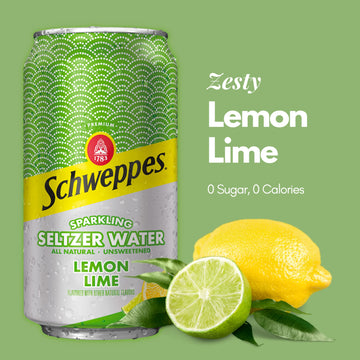 Schweppes Lemon Lime Sparkling Seltzer Water - 12, 12Oz Cans - Refreshing And Crisp Lemon Lime Flavor - Perfect Alone Or Mixed -