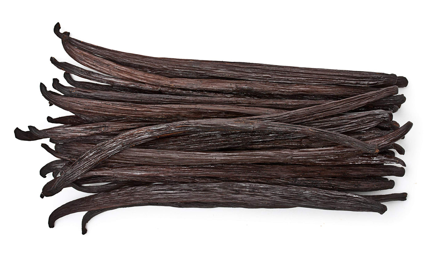 Vanilla Bean Kings 50 Vanilla Beans - Whole Extract Grade B Pods for Baking, Cooking - Black/Dark Brown