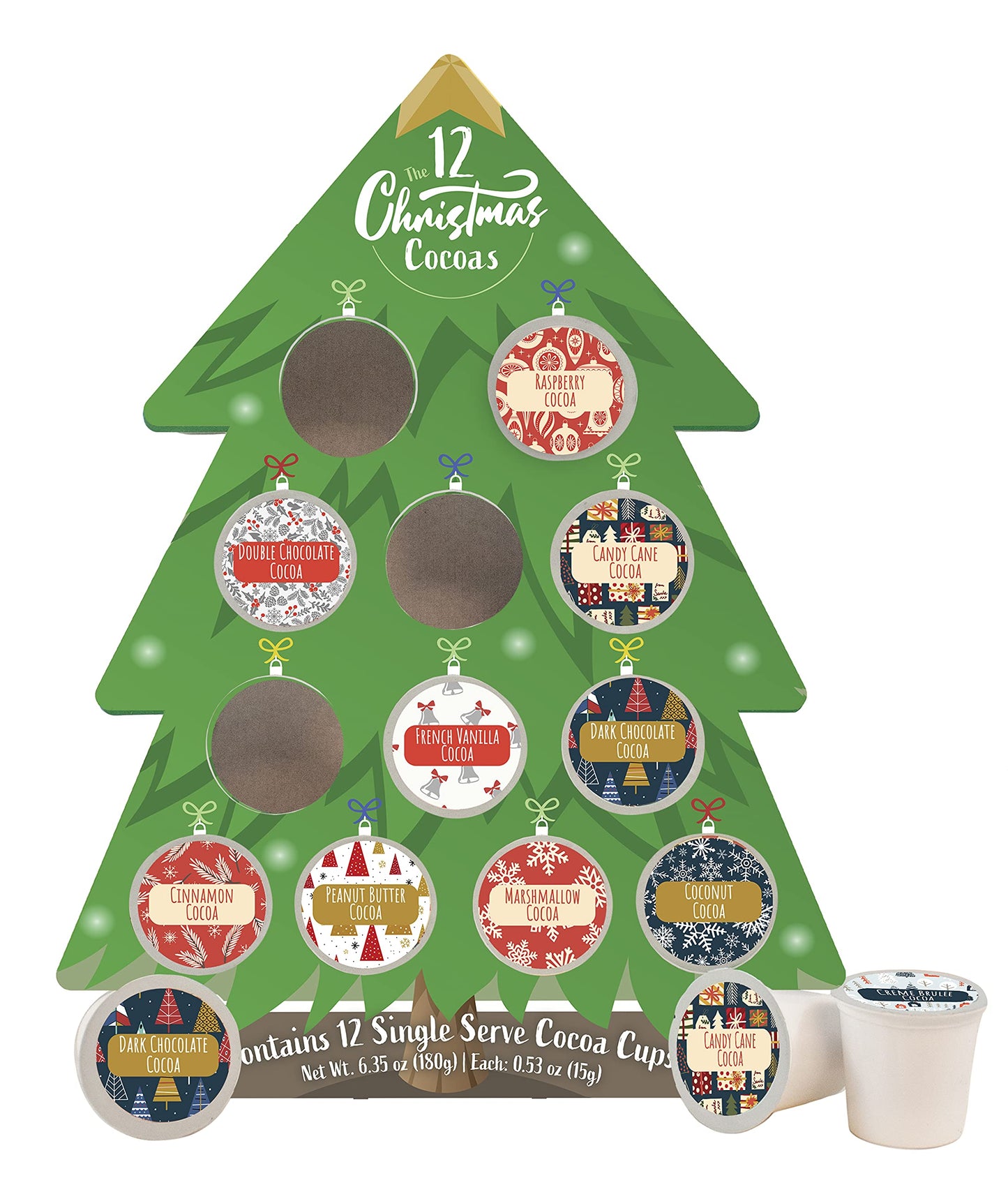 Specialty Division Christmas Cocoa Gift - 12 Single Serve K-Cup Hot Chocolate Pods - Advent Calendar Assortment - 0.53 Ounce per Pod