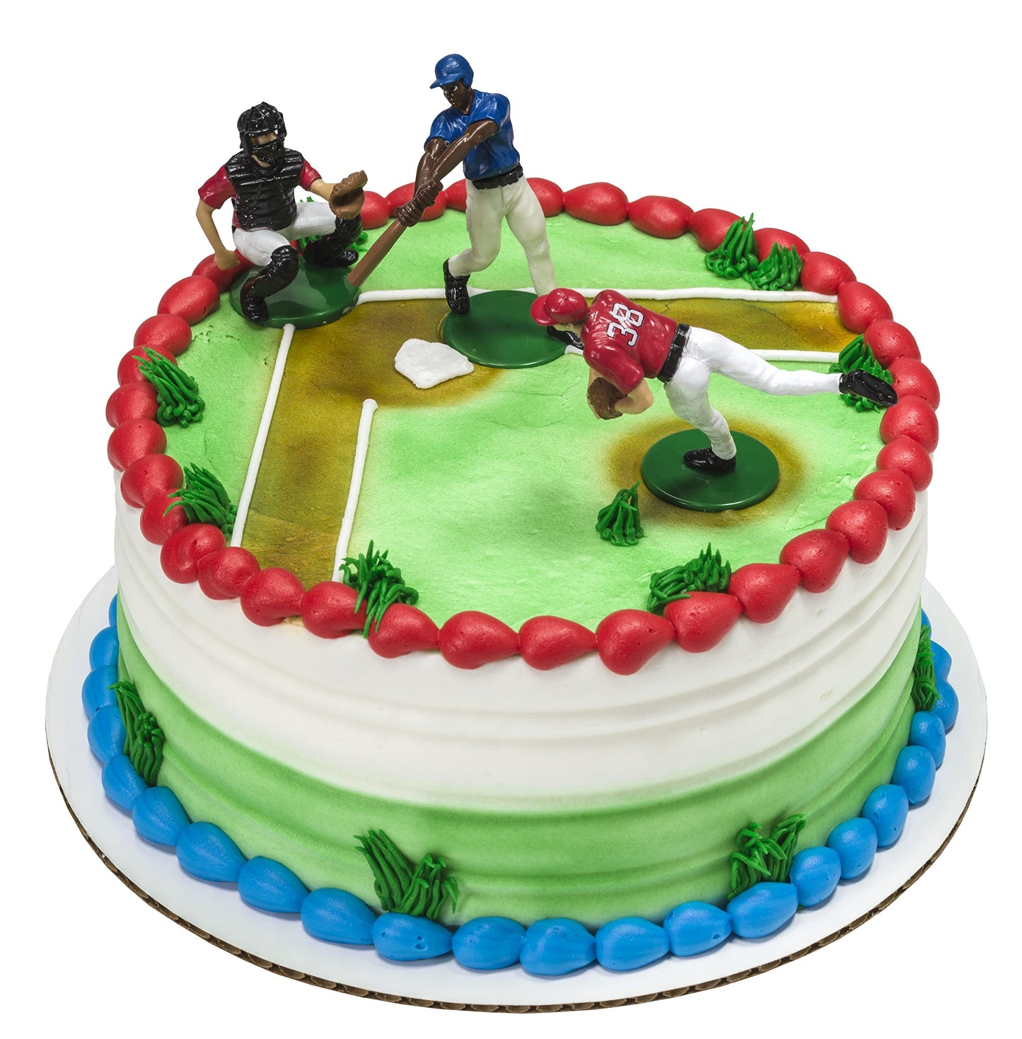 Decoset Batter Up 3 Piece Decorations Set, Cake And Cupcake Toppers For Baseball Themed Birthdays, Celebrations, And Parties, Fo