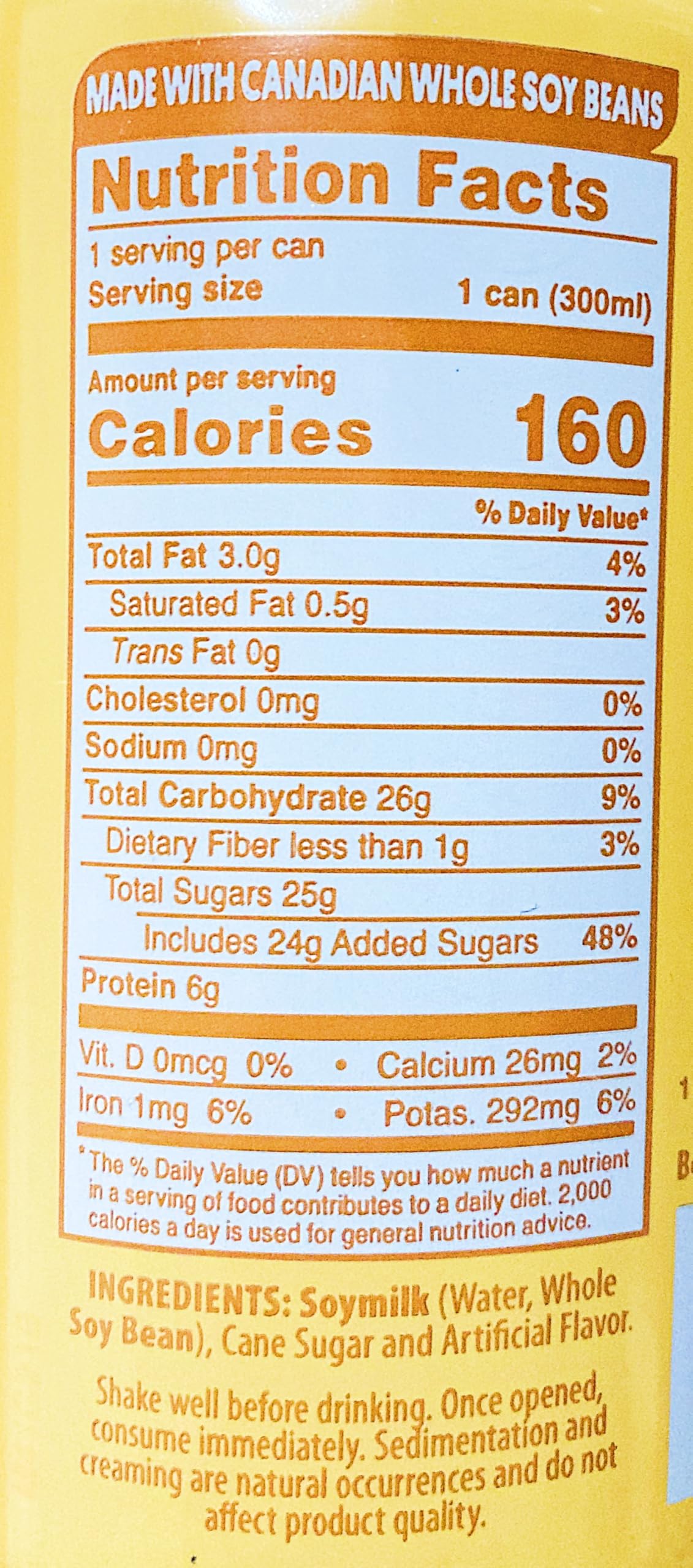 Generic Soymilk, 10.1 fl oz, Pack of 6 Cans, Non-Dairy Beverage