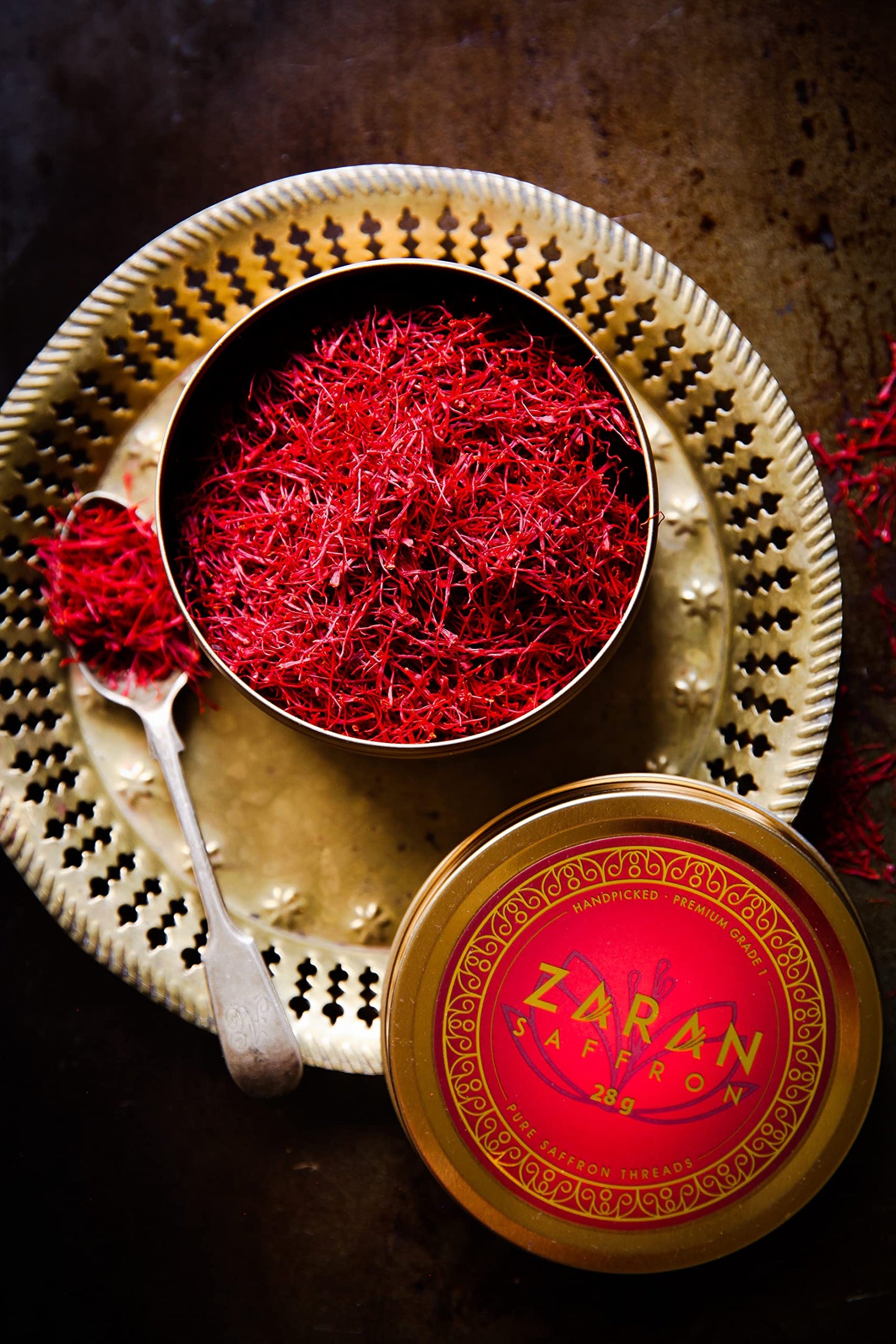 Zaran Saffron, Superior Saffron Threads (Super Negin) Enhanced Grade Saffron Spice For Paella, Risotto, Teas, And All Culinary Uses (28 Grams)