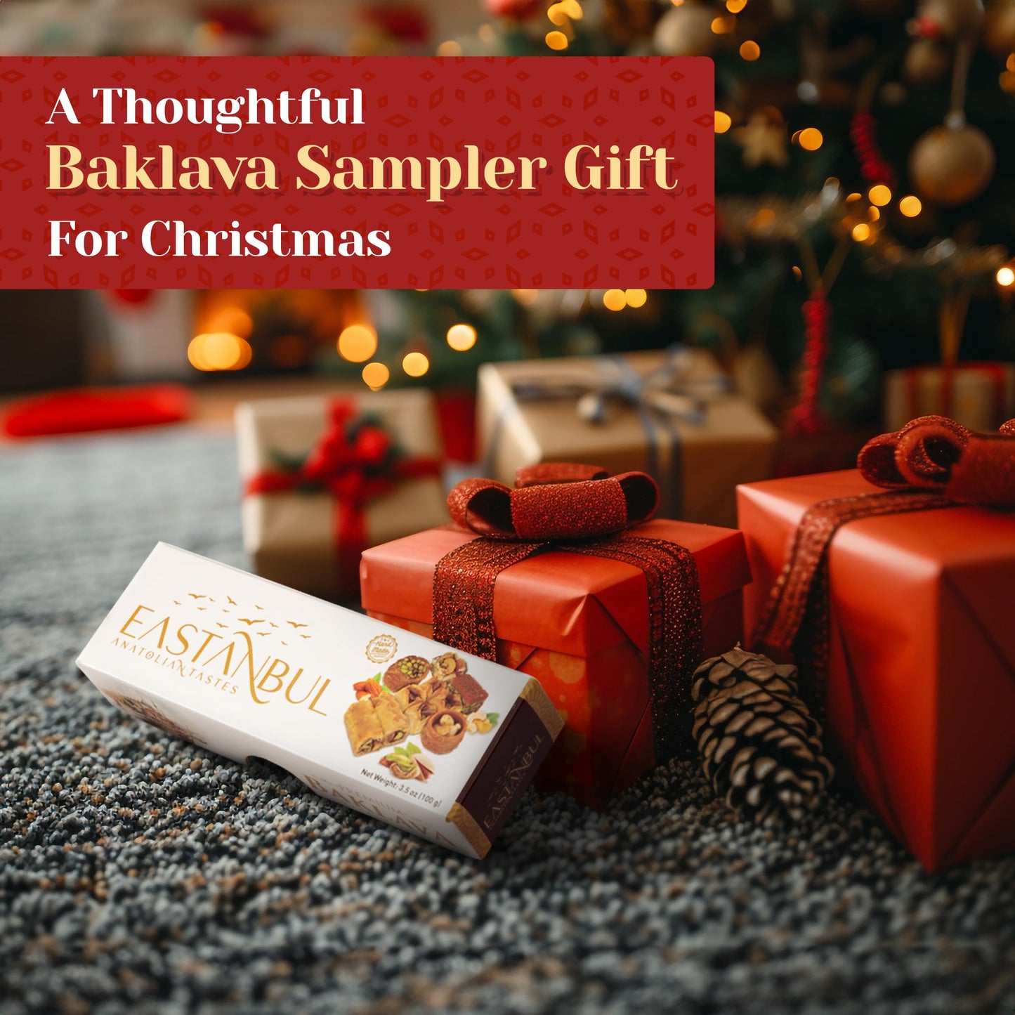 Eastanbul Baklava, 5 Packs Baklava Gift Box, Baklava Pastry, Middle Eastern Sweets Gift Box, Premium Gourmet Desserts, Baklava P