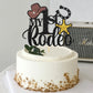 Halodete My 1St Rodeo Cake Topper, Western 1St Birthday Cake Topper, Little Cowboy Cowgirl Birthday Party Cake Decorations Black