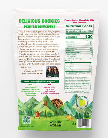 Real Peanut Butter Chocolate Chip Mini Cookie Poppers – Bite-Sized Gluten Free Semi Soft Baked Cookies – Dairy Free, Vegan, Kosher, Paleo – Delicious Mini Peanut Butter Chocolate Chip Cookies (4.5 Oz)