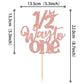 ZHUOWEISM Cake Topper - Glitter Half Way to Go Decoration, Rose Gold, 1 PCS, Happy 6 Months Birthday Party Supplies