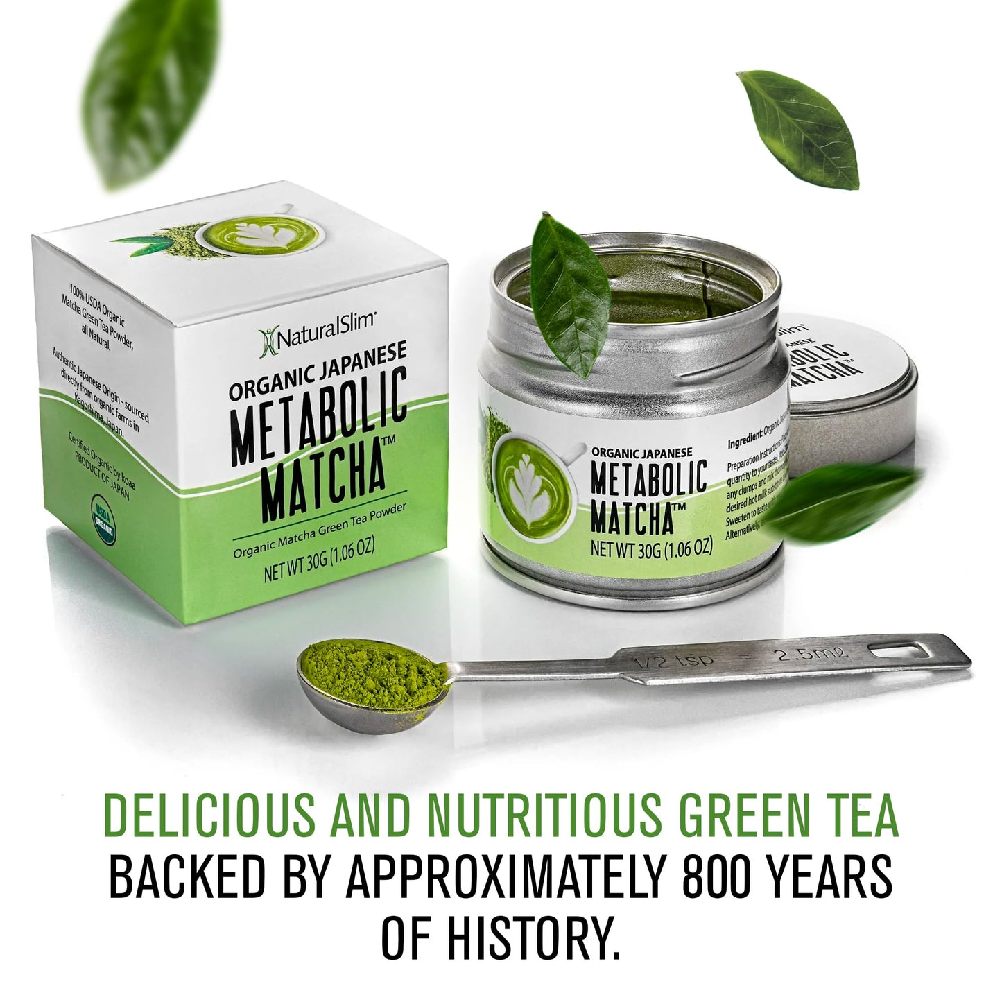 Naturalslim Metabolic Organic Matcha Powder Authentic Japanese Matcha Green Tea Powder - Antioxidant & Anti-Aging Pure Matcha Gr