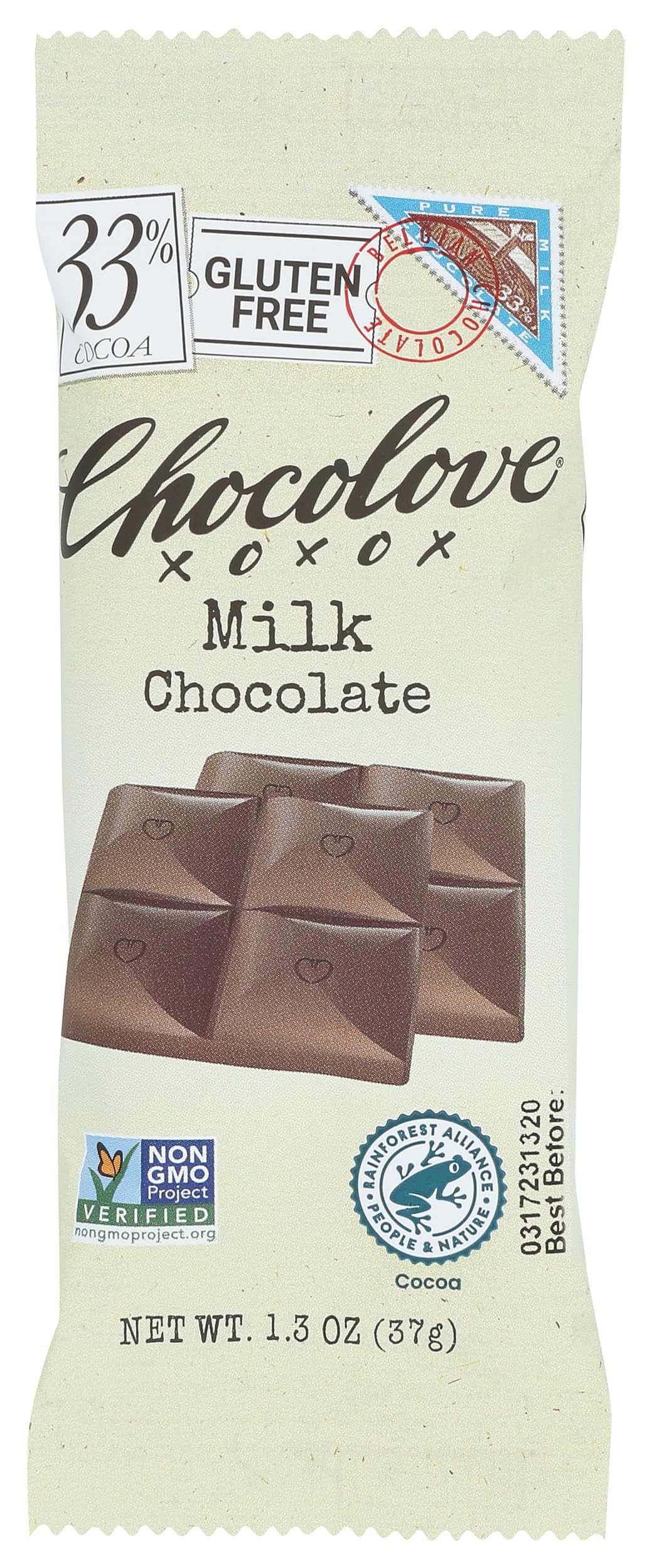 Chocolove Pure Milk Chocolate Mini Bar, 1.3000-Ounces (Pack Of 12)