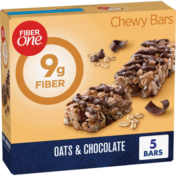 Fiber One Chewy Bars, Oats and Chocolate, Fiber Snacks, 5 Ct, 7 oz