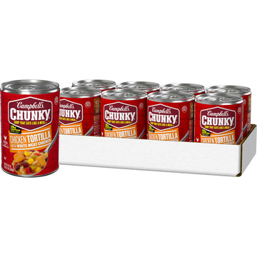 Campbells Chunky Soup, Chicken Tortilla With White Meat Chicken, 16.1 oz Can (Pack of 8)