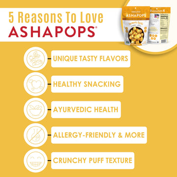 AshaPops Turmeric Garlic Flavored Popped Water Lily Seeds, 0.5 oz (Pack of 12) - Gluten-Free, Vegan, Paleo, Nut-Free, Corn-Free,