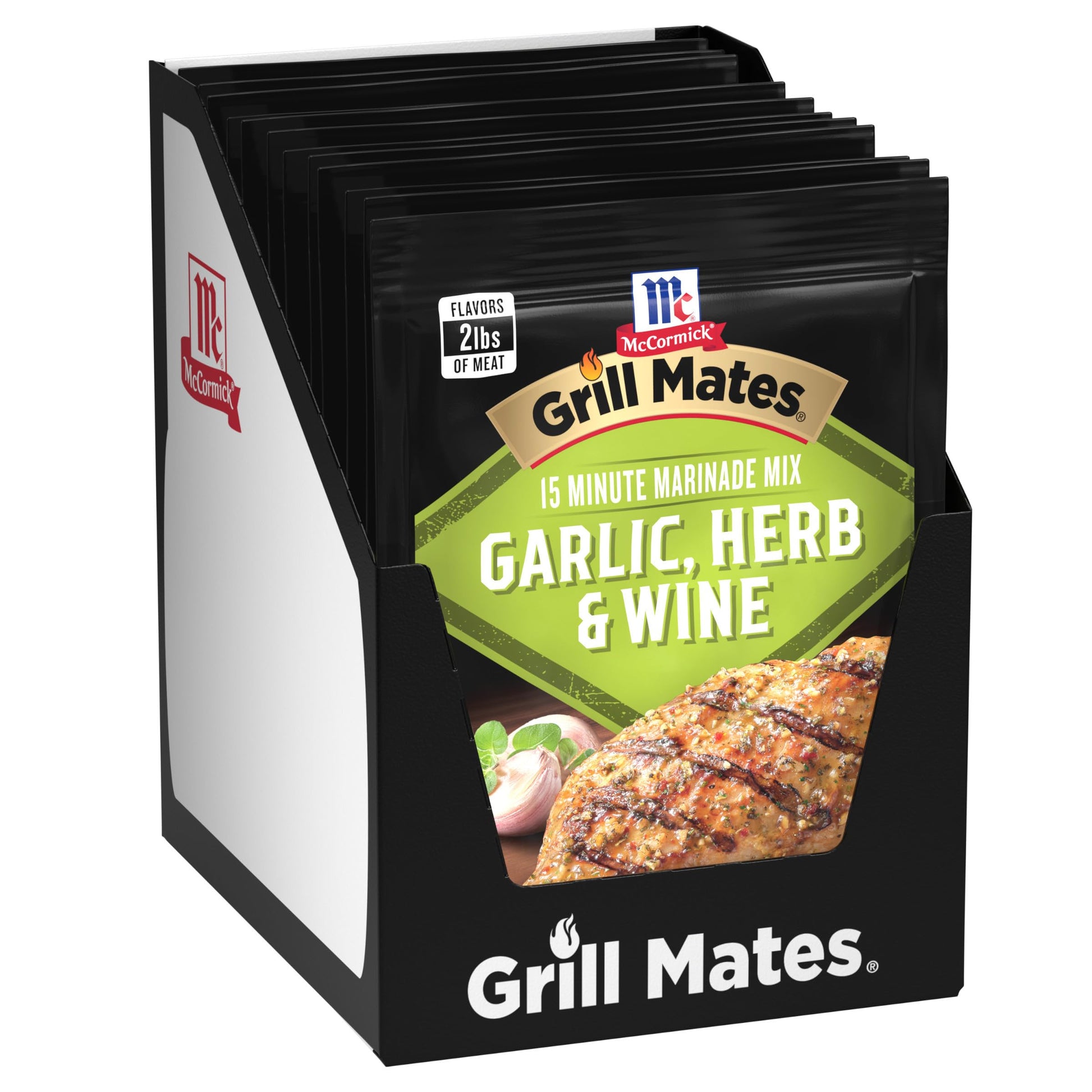 McCormick Grill Mates Garlic Herb & Wine Marinade Mix, 0.87 oz, Pack of 12