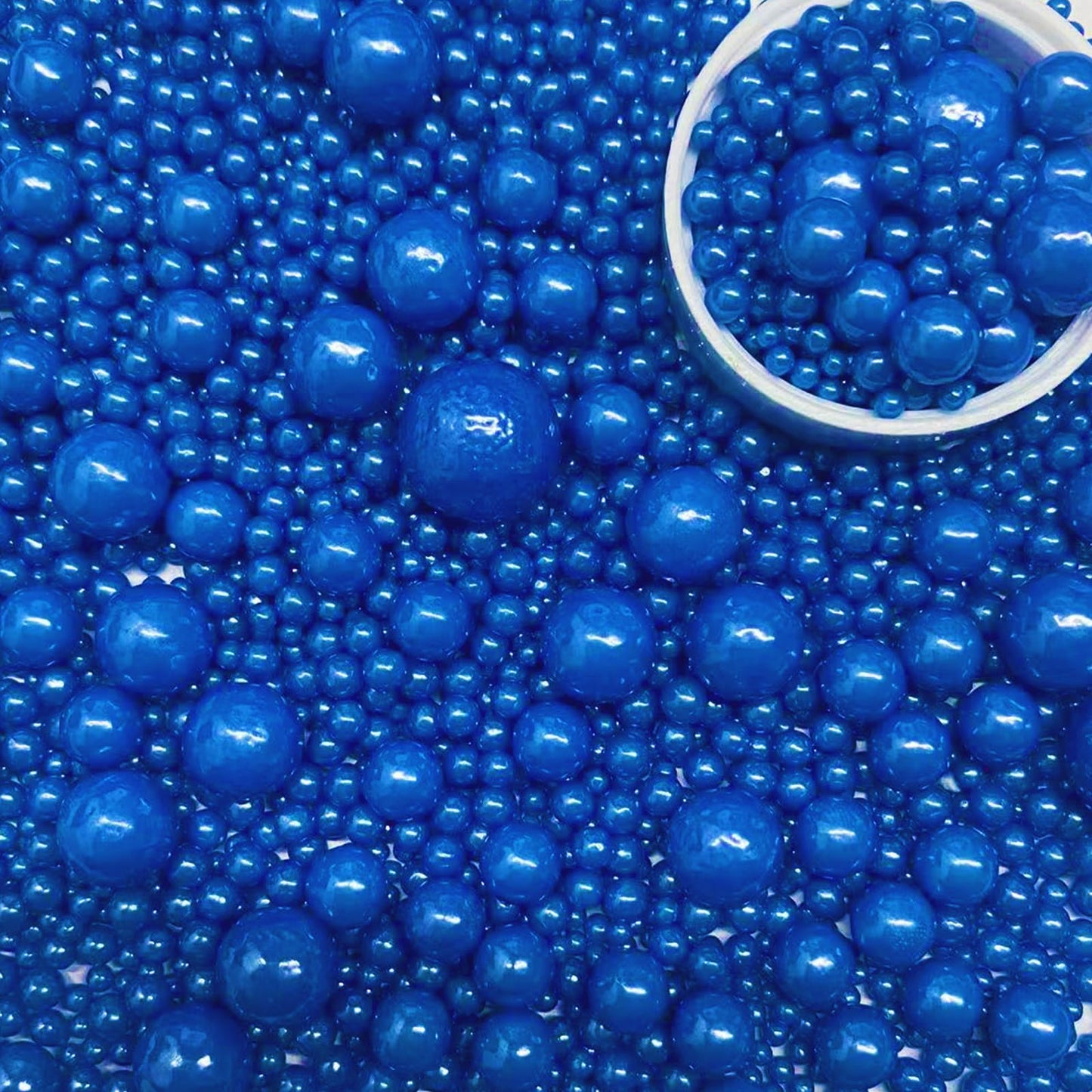 Sentovac Royal Blue Pearl Sprinkles Edible Sugar For Cake Decorating Fancy Sprinkles Cake Topper Cupcake Cookie Baking Decorations Halloween Christmas Valentine'S Day Wedding Supplies