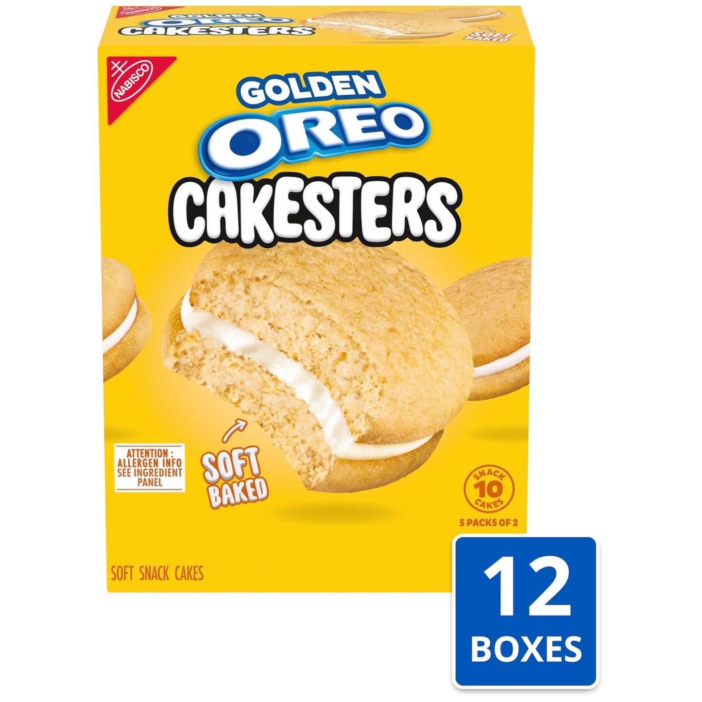 Oreo Golden Cakesters Soft Snack Cakes, 12-5 Count Boxes, 121.2 Ounce Pack