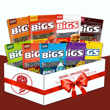 Bigs Sunflower Seeds Variety Pack Care Package Gift Basket, 9 X 5.35Oz Packs Of Flavored Sunflower Seeds By Rebel Smuggling Galactic Emporium
