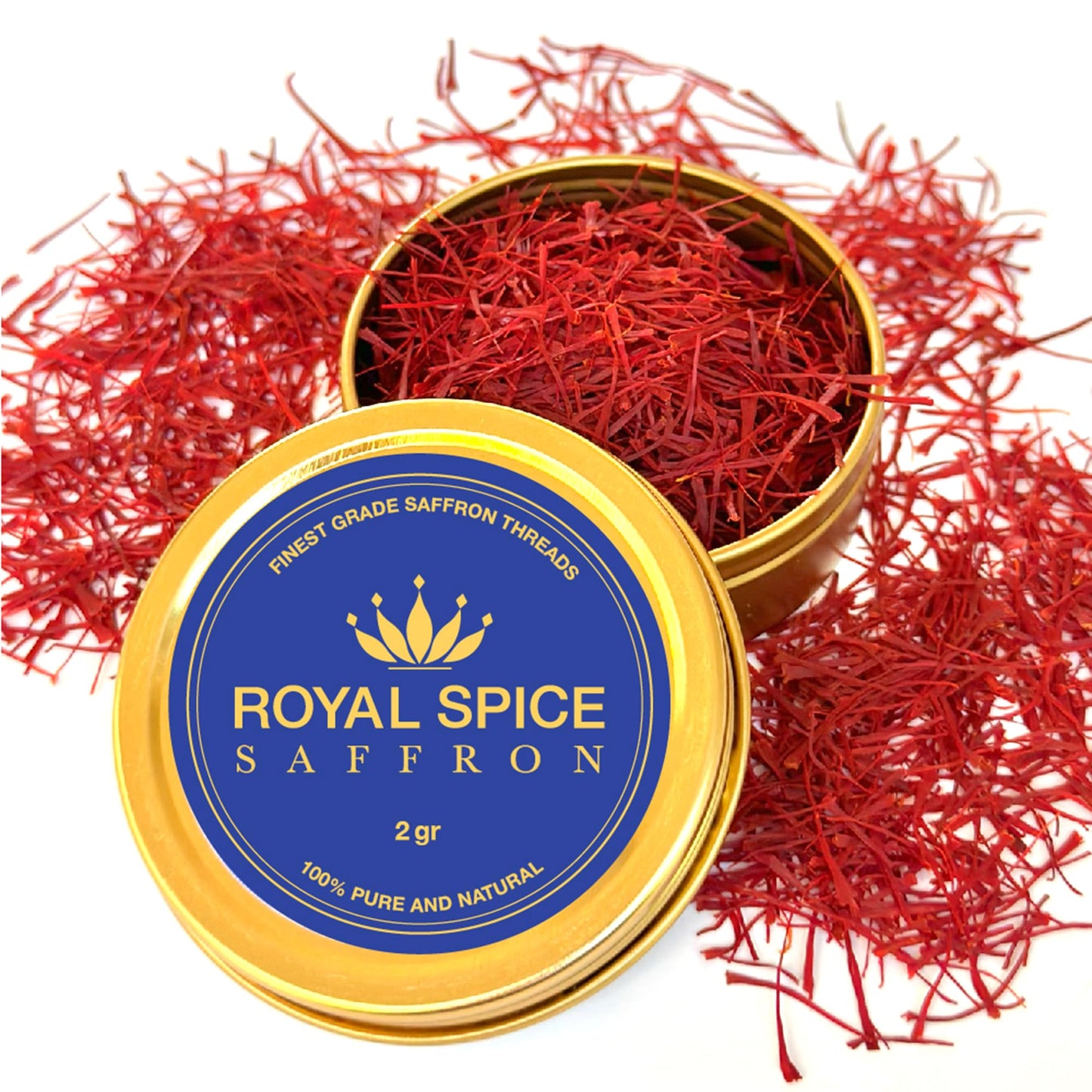 Royal Spice Saffron, Finest Pure Premium Saffron Threads (5 Grams). For Rice, Tea, Paella, Desserts, And All Culinary Delights.