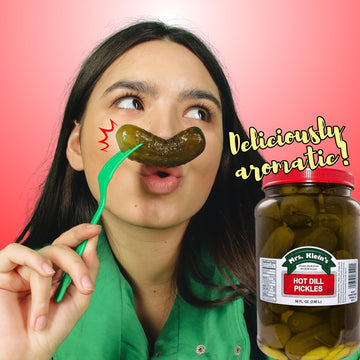 Mrs. Kleins Hot Dill Pickles Spicy Pickles Bold Dill Pickle Snack Made With Natural Ingredients | Kosher, Low Carb, Gluten Free