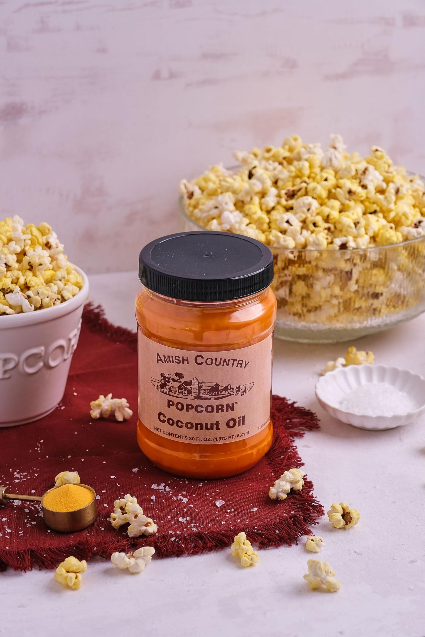 Amish Country Popcorn | Coconut Oil - 2 Bottles - 30 oz Each | Vegan, Tree Nut and Peanut Free | Old Fashioned, Non-GMO and Glut