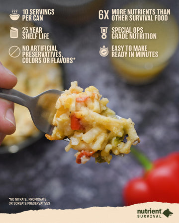 Nutrient Survival Mre Homestyle Scramble Eggs, Ready To Eat Meals (10 Servings) Freeze Dried Prepper Supplies & Emergency Food S