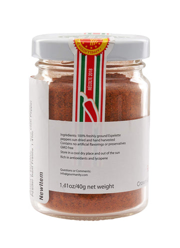 Gourmanity Piment D'Espelette Pepper Powder From Basque, France, Aromatic And Smokey With Mild Heat, Naturally Sun Dried Red Chi