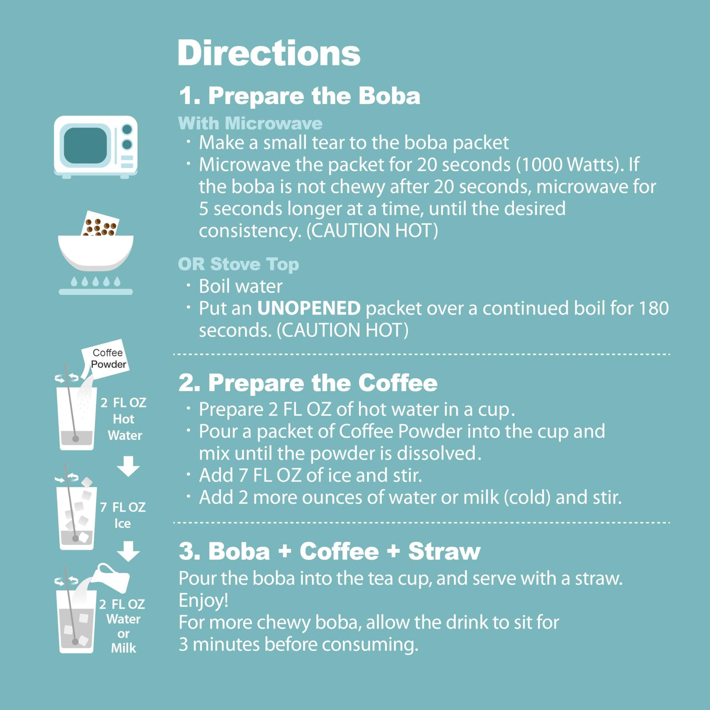 J Way Instant Vanilla Latte Coffee Kit With Authentic Brown Sugar Tapioca Boba, Ready In Under One Minute, Paper Straws Included