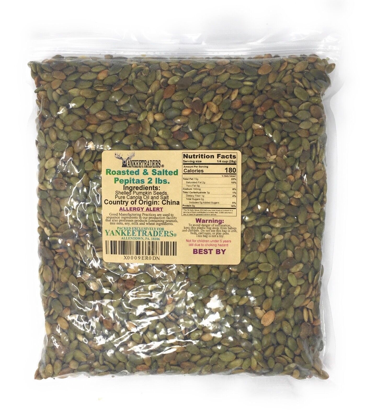 Yankee Traders Brand, Pepita/Pumpkin Seeds - Roasted & Salted ~ 2 Lbs