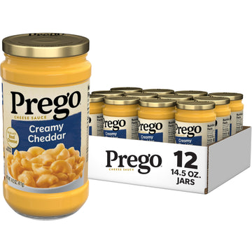 Prego Creamy Cheddar Cheese Sauce, 14.5 oz Jar, 12 Pack