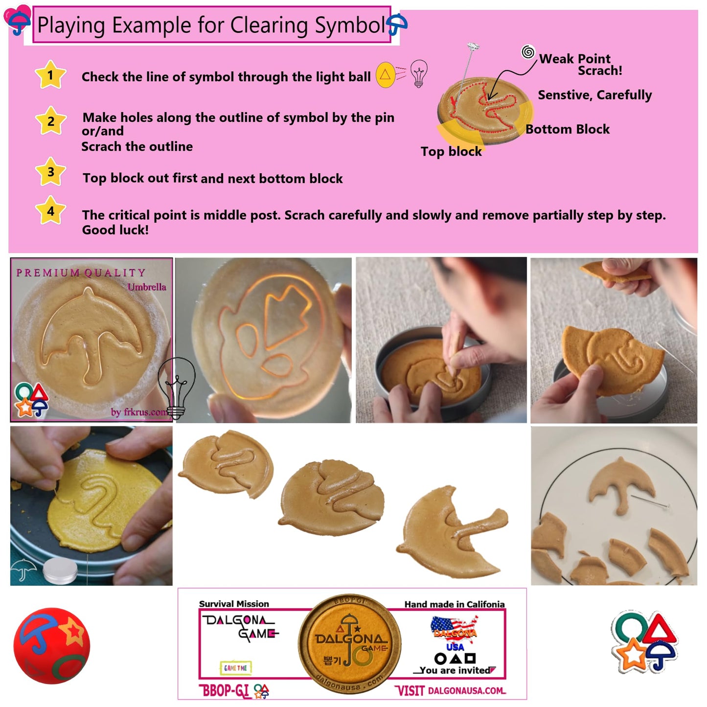 Bbop-Gi Korean Street Kids' Sugar Cookie - Symbol Clear Challenge [ Bbop-Gi] K-Drama S. Suvivel Game - Square (3, Square)