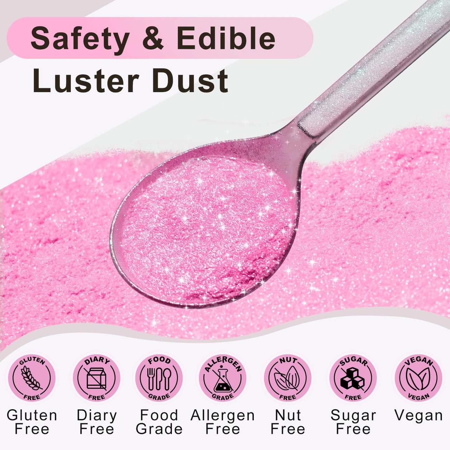 Sliver Edible Glitter For Cocktails Luster Dust Edible Cake Glitter 15G Food Grade Drinks Glitter Shimmer Powdered For Cake Cupc