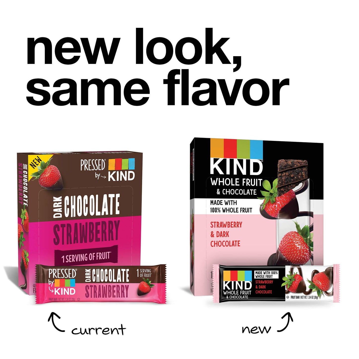 Kind Whole Fruit Bars, Dark Chocolate Strawberry, 1.2Oz, 12 Count