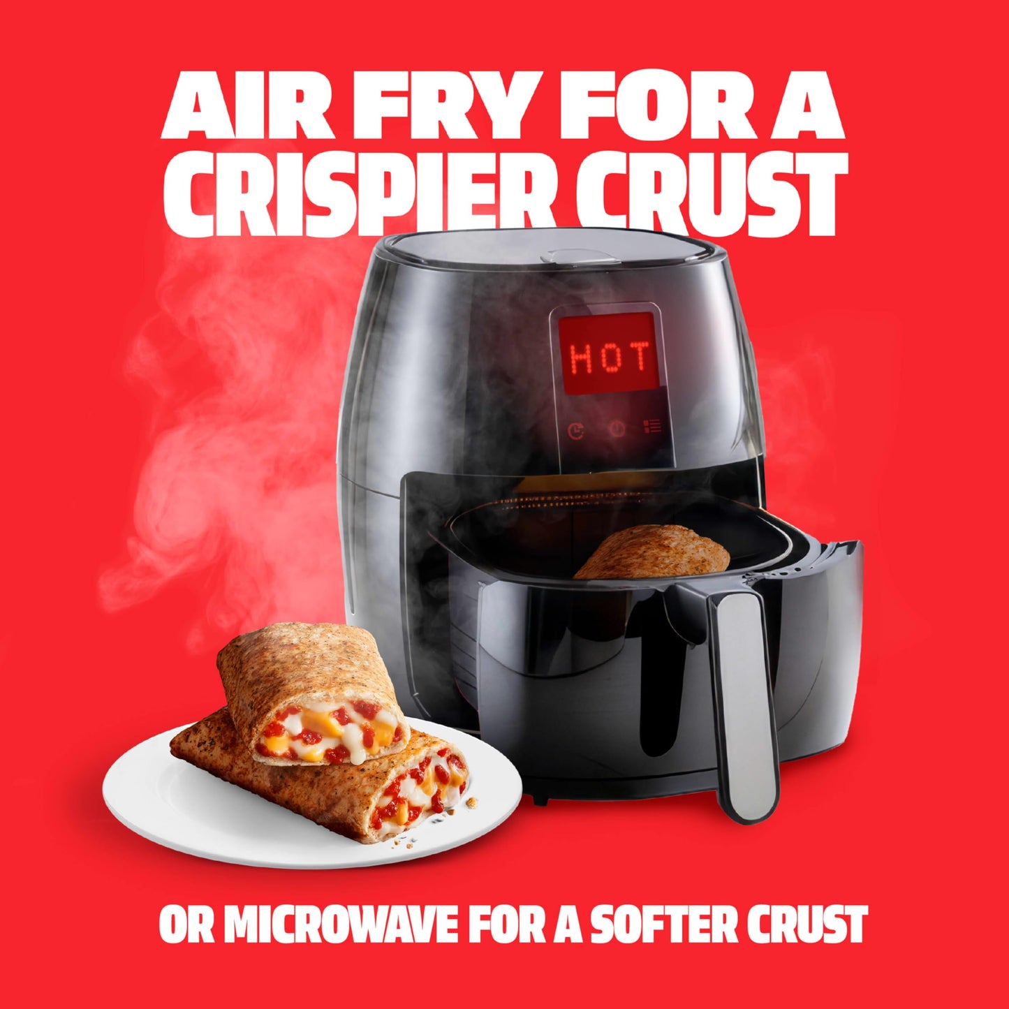 Hot Pockets Four Cheese Pizza, Pizza Pockets, Pizza Snacks, Frozen Air Fryer Snacks, 9g Protein, Frozen Sandwiches, 4-Pack