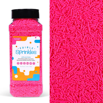 Sujoygar Pink Sprinkles Bulk, Pink Jimmies Sprinkles for Cake Decorating, 1.54 LB Valentine's Cake Sprinkles, Cupcake, Chocolate