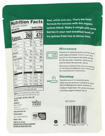 365 by Whole Foods Market, White & Red Quinoa Blend, 90-Second Microwave in Pound, 8.8 Ounce