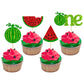 24Pcs Watermelon Cupcake Toppers One In A Melon Cupcake Picks Watermelon First Year Birthday Baby Girl First Birthday Party Cake